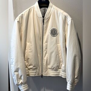 SS24 Christian Dior Bomber Jacket Ecru Cotton Blend
